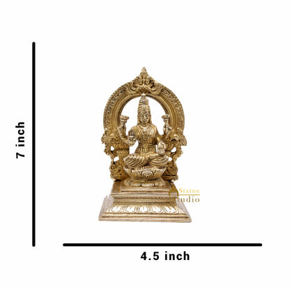 Brass Lakshmi Idol Laxmi Statue For Religious Home Office Décor Lucky Gift 7" by vendor-unknown - Hindu Gods (View 6)
