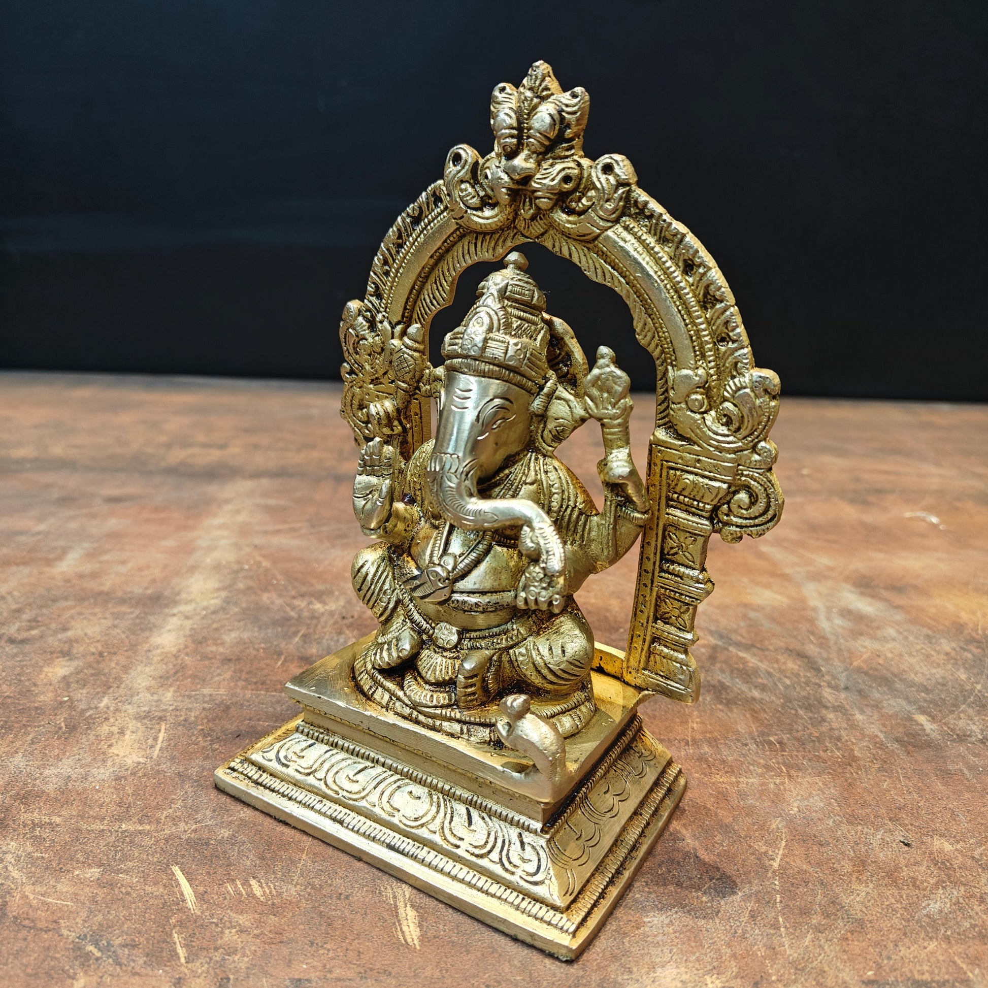 Brass Ganesha Statue For Home Temple Decor 7 Inch - Image 5