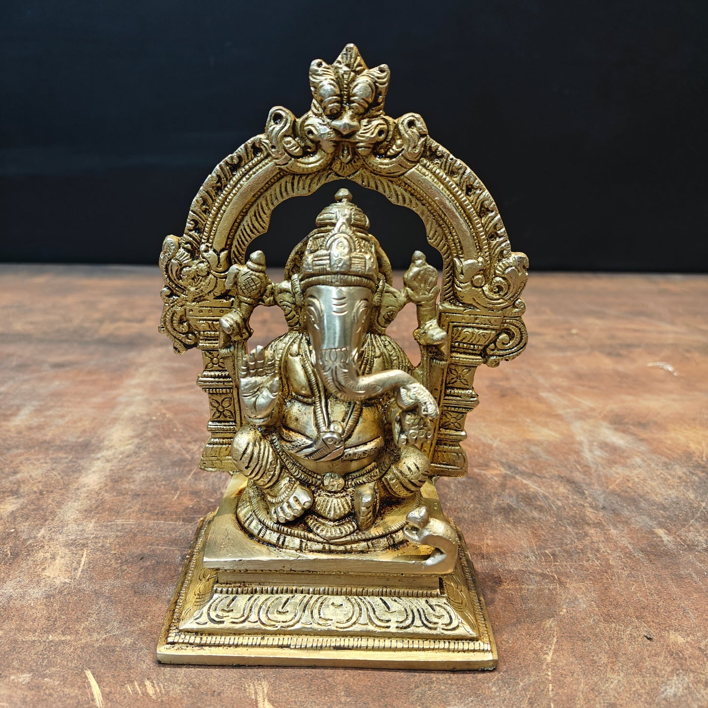 Brass Ganesha Statue For Home Temple Decor 7 Inch