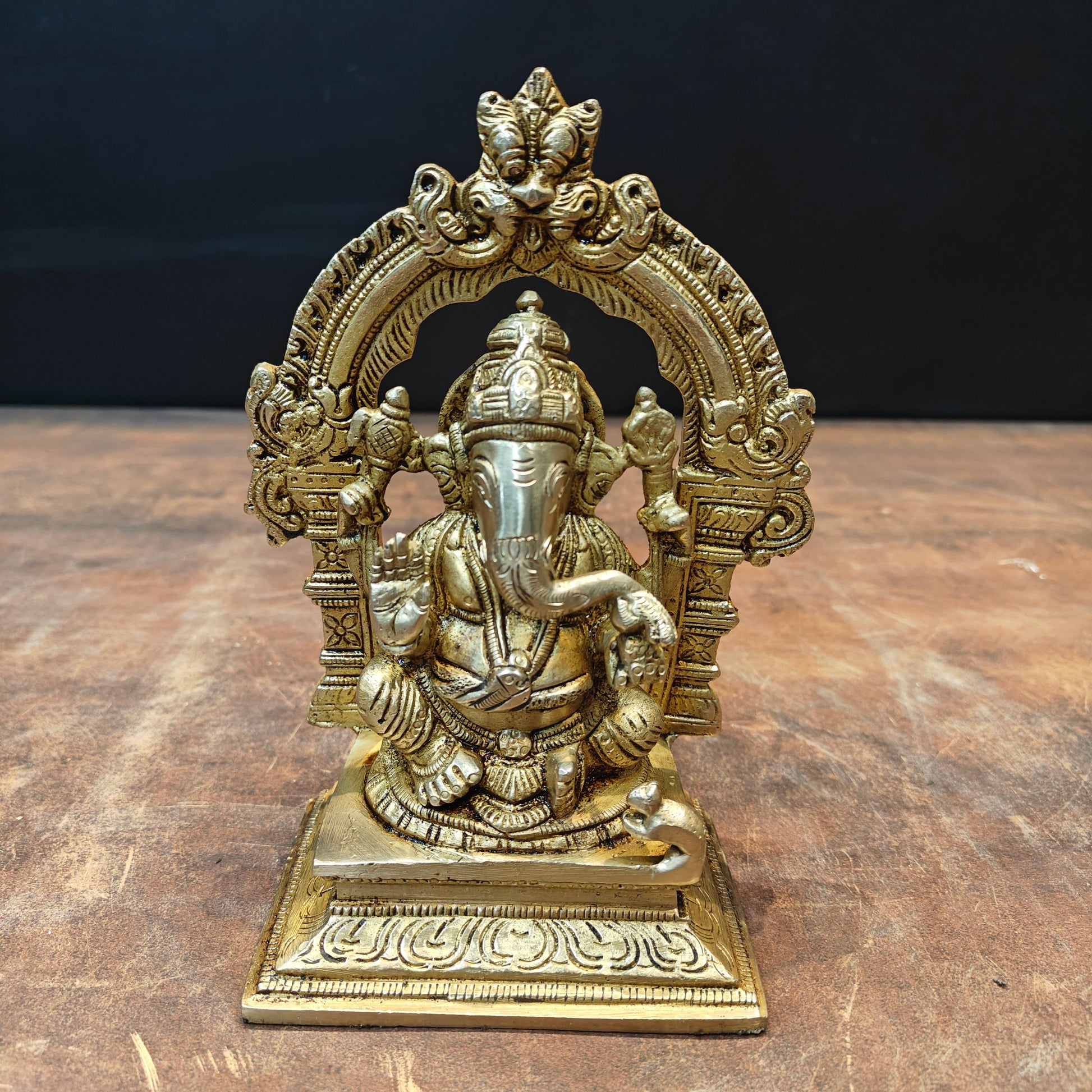 Brass Ganesha Statue For Home Temple Decor 7 Inch - Image 8