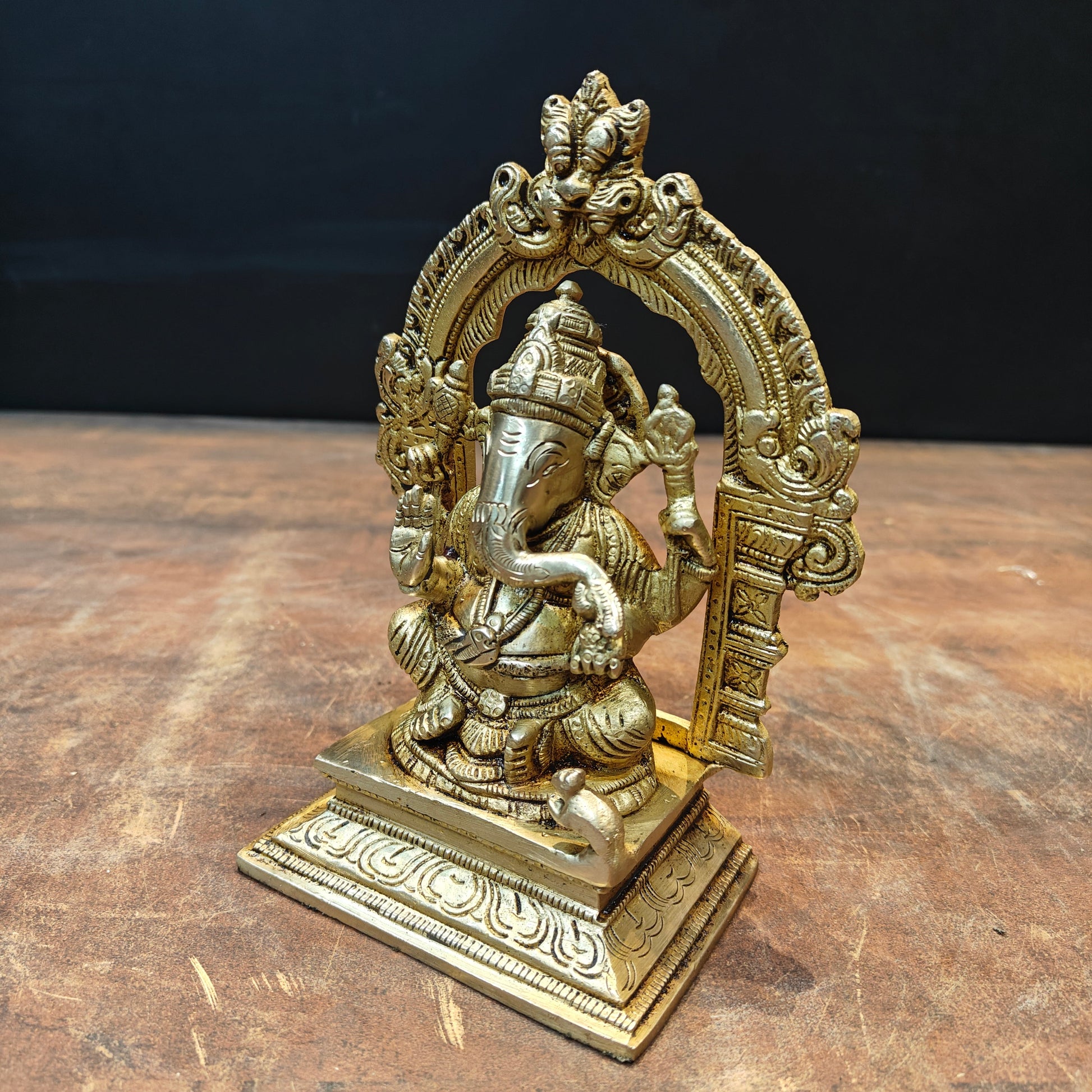 Brass Ganesha Statue For Home Temple Decor 7 Inch - Image 7