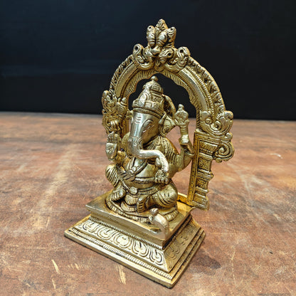 Brass Ganesha Statue For Home Temple Decor 7 Inch by vendor-unknown - Hindu Gods (View 7)