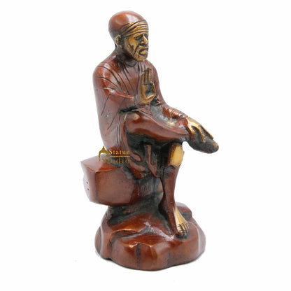 Brass Lord Sai Baba Idol For Pooja Temple Religious Home Décor Gift Statue 7" by vendor-unknown - New Arrivals (View 4)