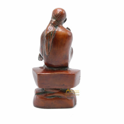 Brass Lord Sai Baba Idol For Pooja Temple Religious Home Décor Gift Statue 7" by vendor-unknown - New Arrivals (View 5)
