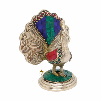 Brass Dancing Peacock Showpiece For Home Office Desk Decor Fengshui Vastu Gift by vendor-unknown - Decor