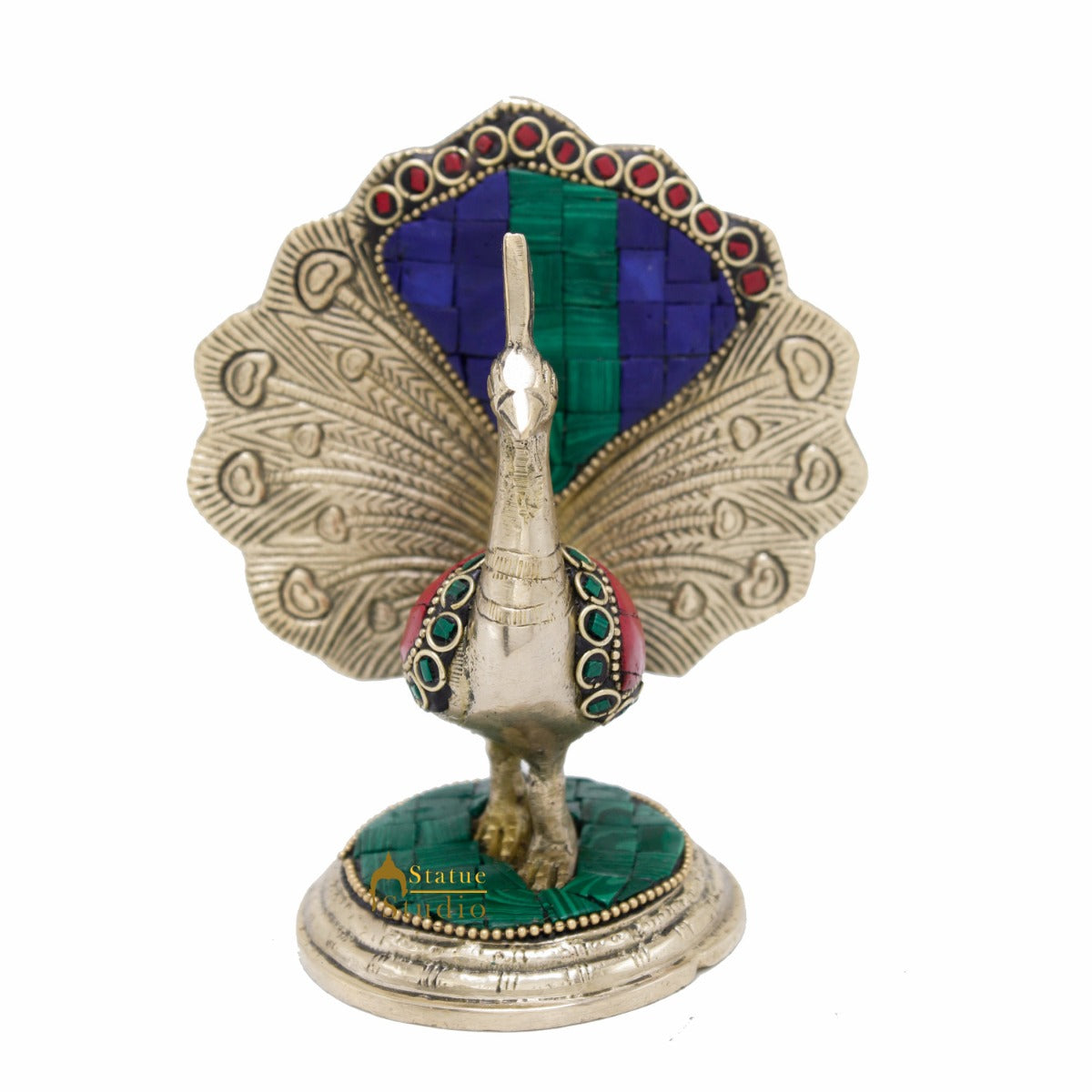 Brass Dancing Peacock Showpiece For Home Office Desk Decor Fengshui Vastu Gift - Image 3