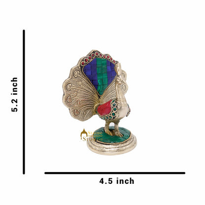 Brass Dancing Peacock Showpiece For Home Office Desk Decor Fengshui Vastu Gift by vendor-unknown - Decor (View 6)