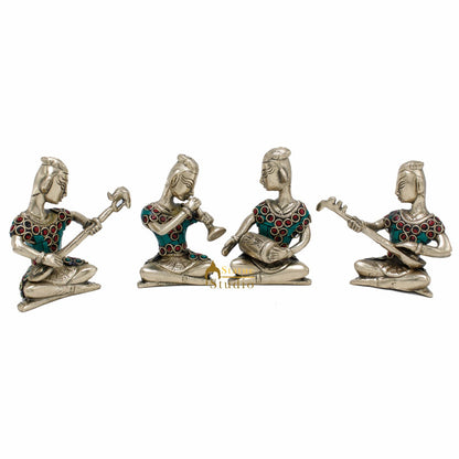 Brass Musical Set 4 pcs Home Decoration Item For Office Living Room Décor 4" by vendor-unknown - Decor (View 3)
