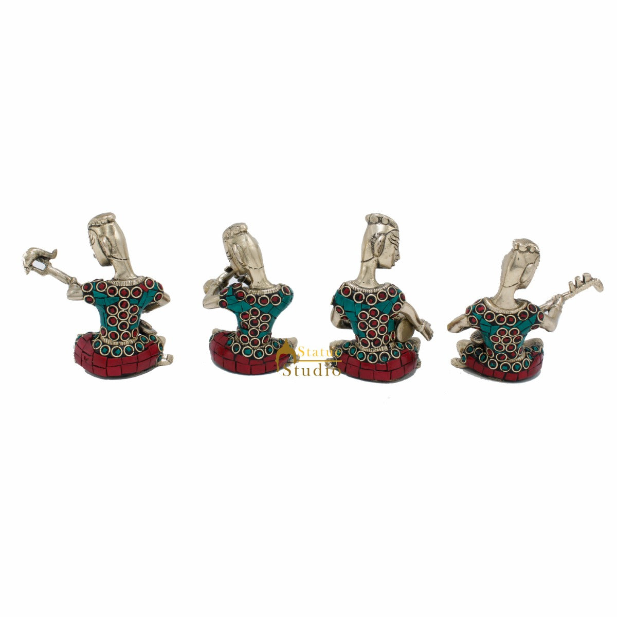 Brass Musical Set 4 pcs Home Decoration Item For Office Living Room Décor 4"