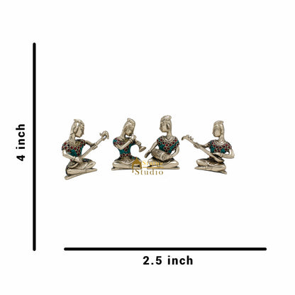 Brass Musical Set 4 pcs Home Decoration Item For Office Living Room Décor 4" by vendor-unknown - Decor (View 5)