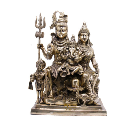 Brass Large Complete Shiv Parivar Idol For Home Office Temple Decor 15" by vendor-unknown - Hindu Gods (View 4)