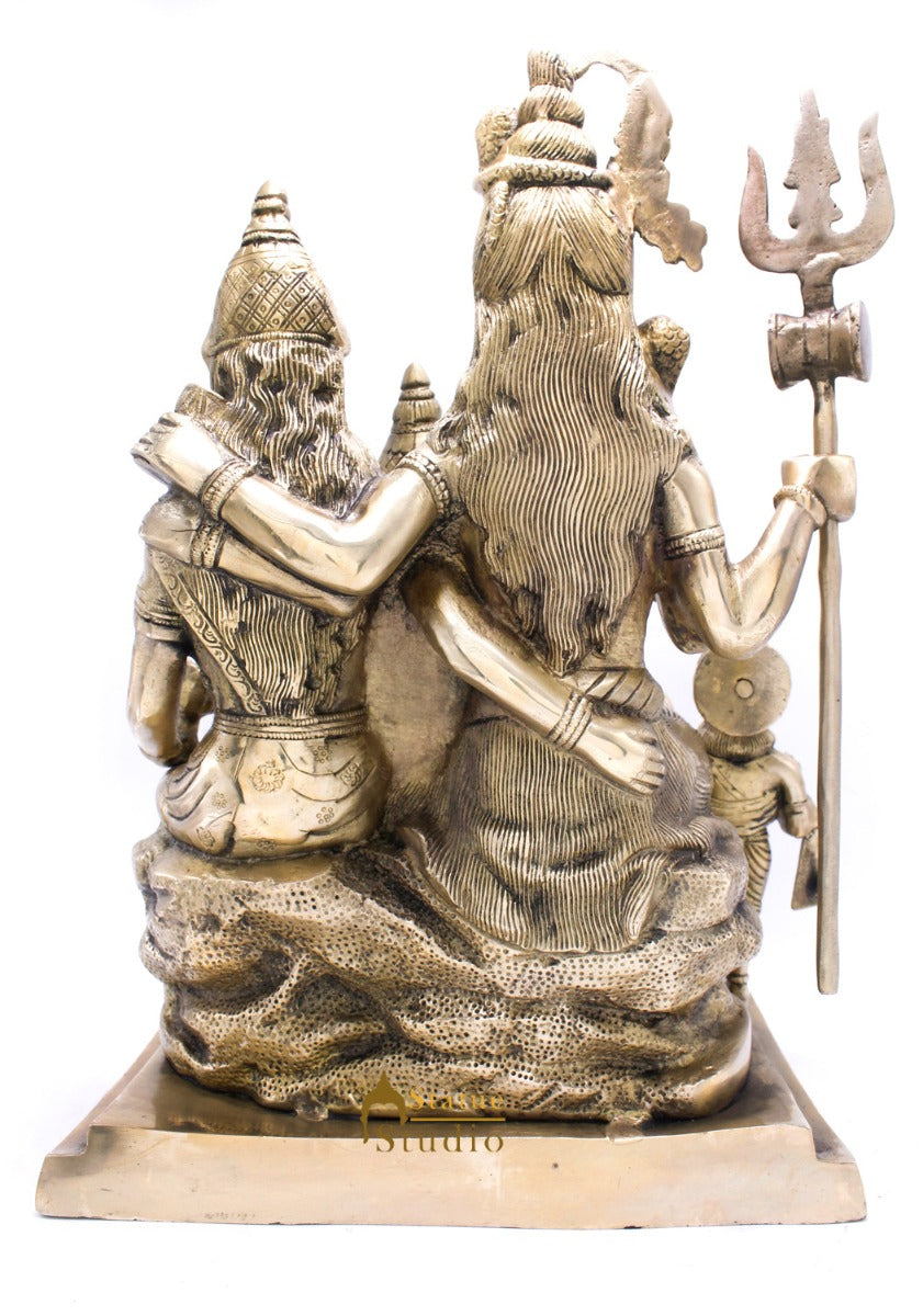 Brass Large Complete Shiv Parivar Idol For Home Office Temple Decor 15" - Image 6