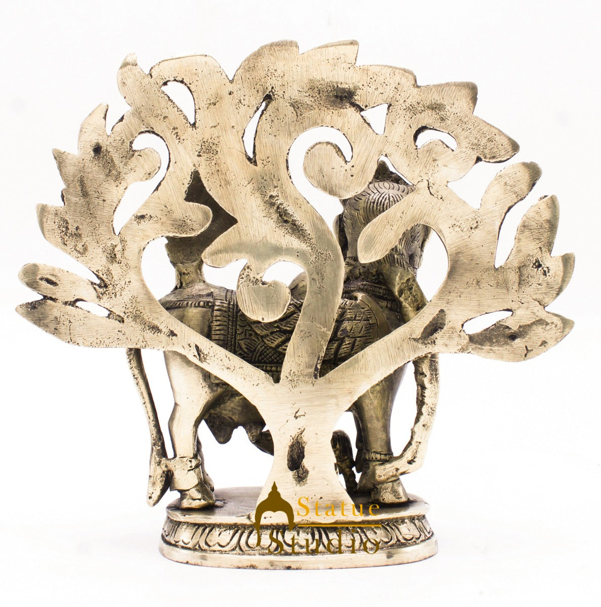 Indian Lucky Hindu Decor Kamdhenu Cow Sacred Idol Gifting Showpiece Item 7.5"