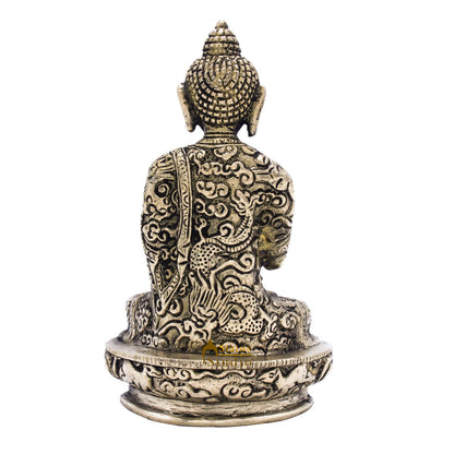 Brass Carved Buddha Idols For Home Office Desk Room Table Décor Statue 5.5" by vendor-unknown - Buddha (View 5)