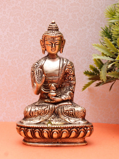 Brass Carved Buddha Idols For Home Office Desk Room Table Décor Statue 5.5" by vendor-unknown - Buddha (View 2)