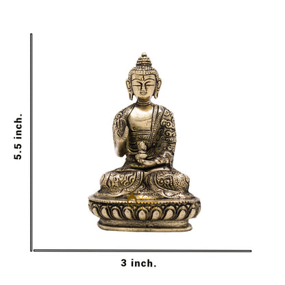 Brass Carved Buddha Idols For Home Office Desk Room Table Décor Statue 5.5" by vendor-unknown - Buddha (View 6)
