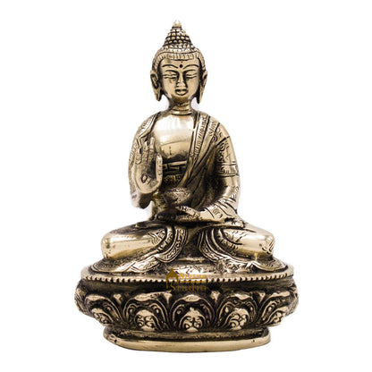 Brass Carved Buddha Idols For Home Office Desk Room Table Décor Statue 5.5" by vendor-unknown - Buddha (View 3)