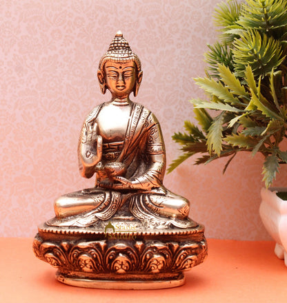 Brass Carved Buddha Idols For Home Office Desk Room Table Décor Statue 5.5" by vendor-unknown - Buddha