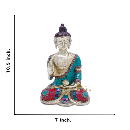 Blessing Buddha Hand Carved Statue For Home Office Desk Room Décor Idol 10.5" by vendor-unknown - Buddha (View 6)