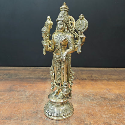 Brass Standing Vishnu Idol For Home Decor Lucky Gift 13 Inch by vendor-unknown - Hindu Gods (View 5)