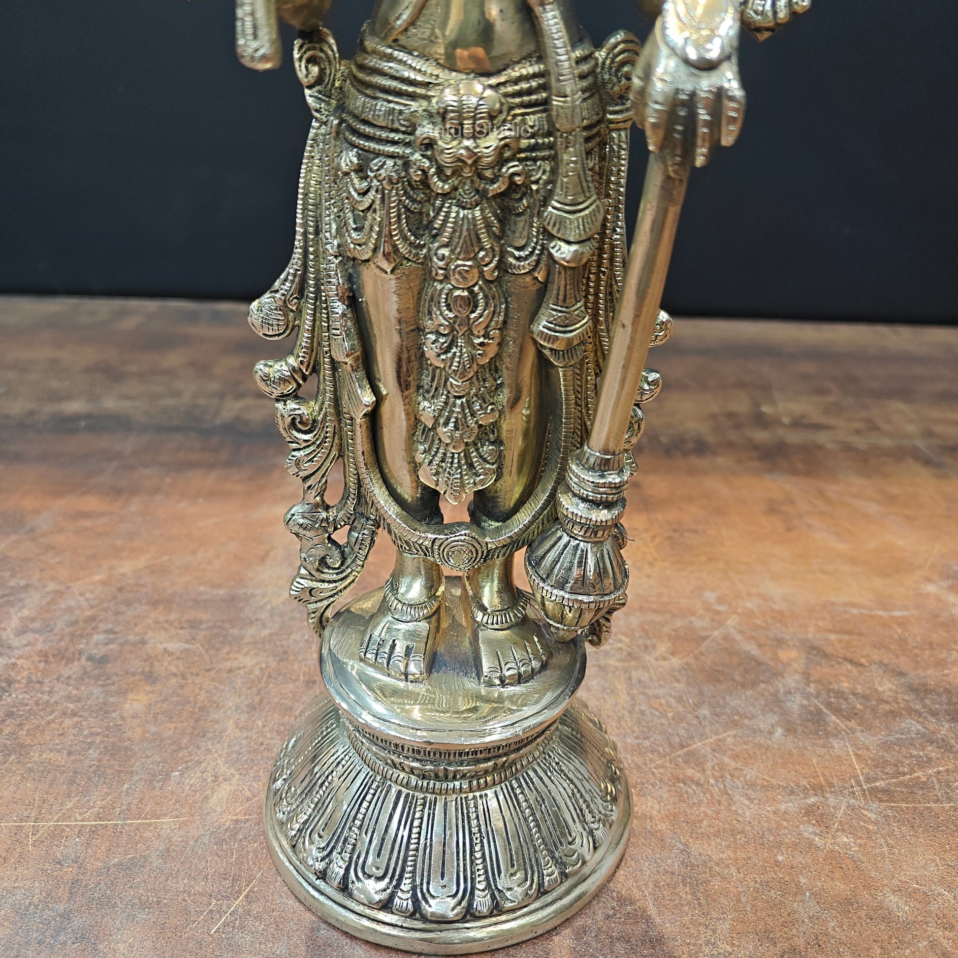 Brass Standing Vishnu Idol For Home Decor Lucky Gift 13 Inch - Image 6