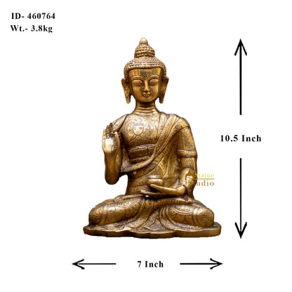 Blessing Buddha Hand Carved Statue For Home Office Desk Room Décor Idol 10.5" by vendor-unknown - Buddha (View 6)
