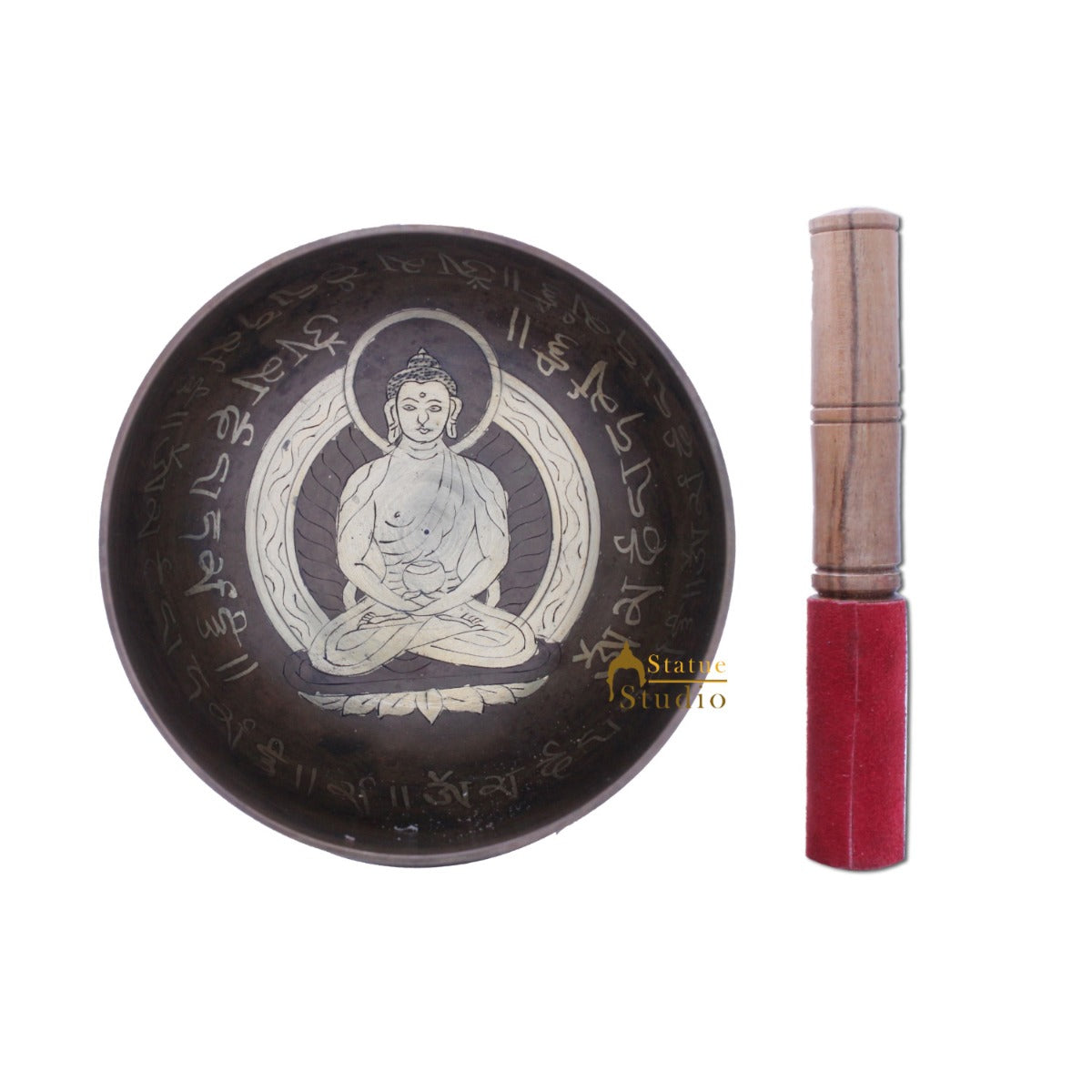 Bronze Singing Bowl Tibet Himalyan Buddha Chakra Prayer Yoga Healing Meditation - Image 4