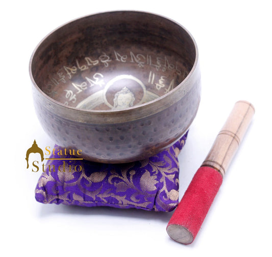 Bronze Singing Bowl Tibet Himalyan Buddha Chakra Prayer Yoga Healing Meditation