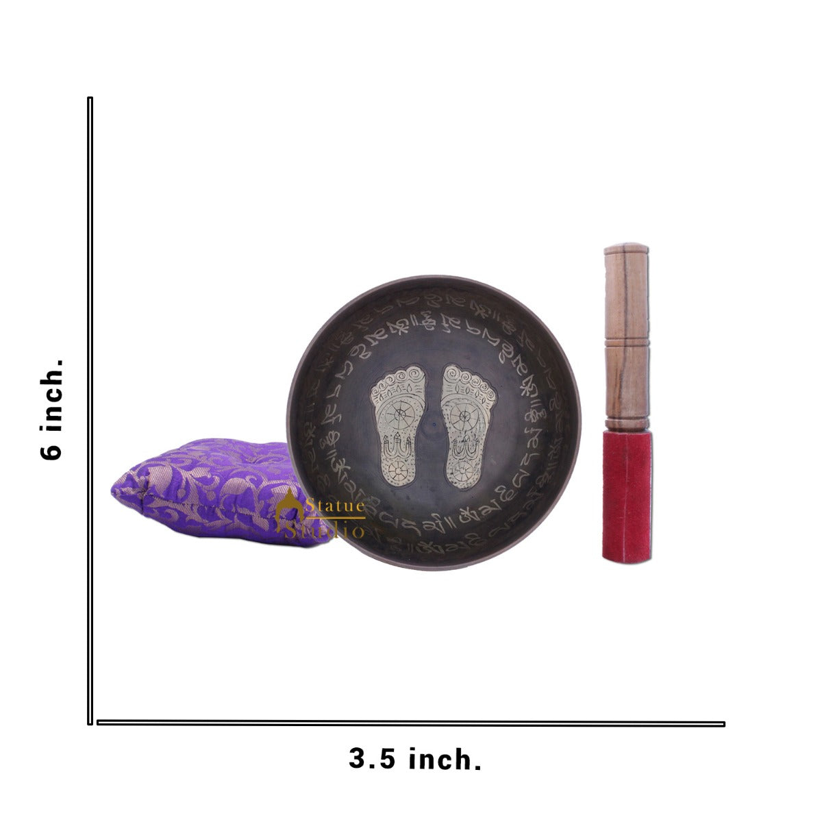 Bronze Singing Bowl Tibet Himalyan Buddha Chakra Prayer Yoga Healing Meditation - Image 6