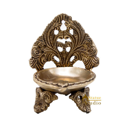 Brass Diya Oil Lamp For Home Temple Diwali Religious Décor Showpiece by vendor-unknown - Spiritual (View 3)