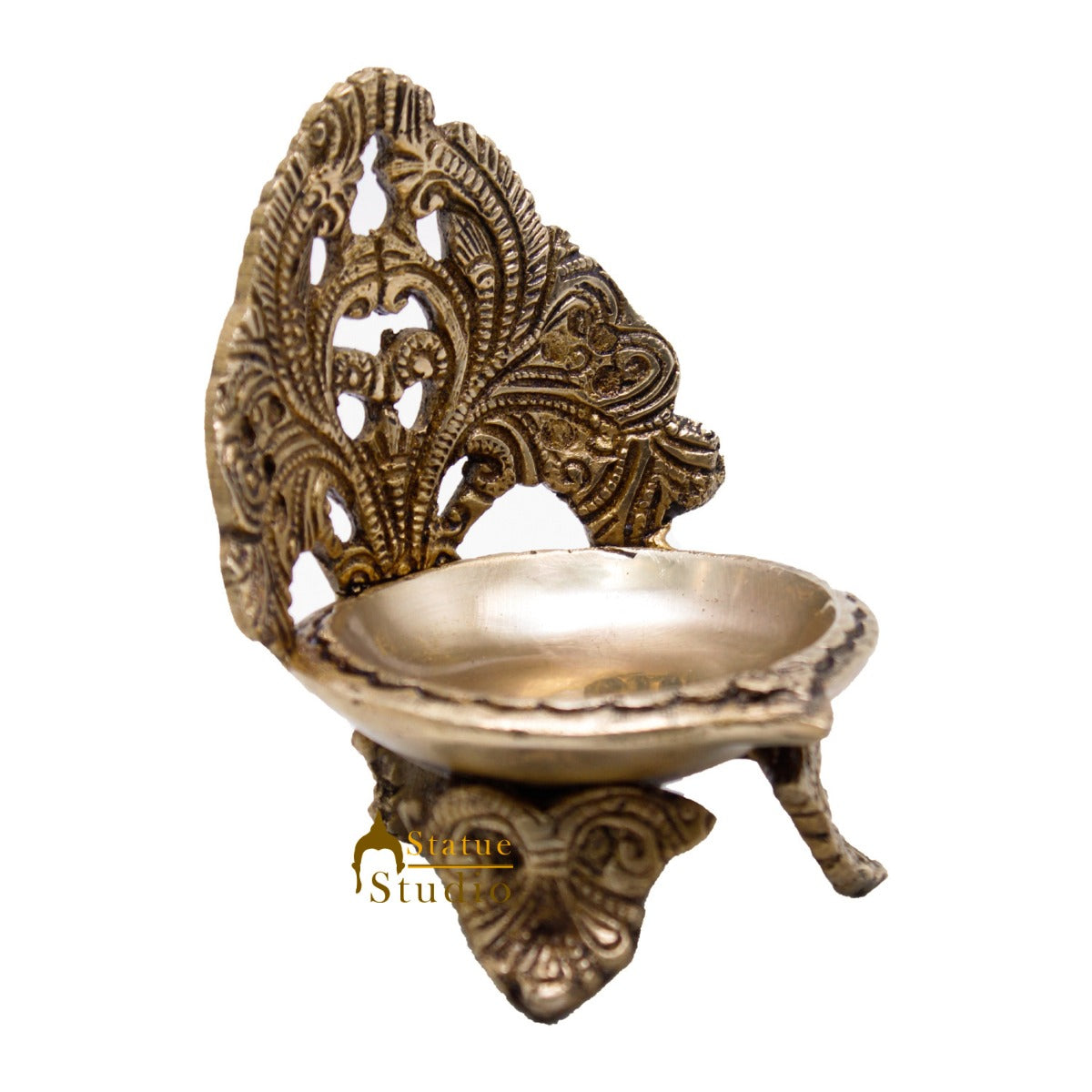 Brass Diya Oil Lamp For Home Temple Diwali Religious Décor Showpiece