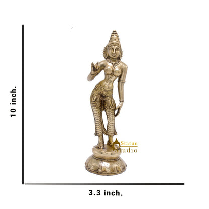 Brass Standing Goddess Parvati Idol Religious Home Temple Décor Statue 10" by vendor-unknown - Hindu Gods (View 6)