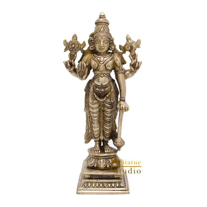 Brass Antique Vishnu Standing Idol For Pooja Home Temple Décor Statue 8" by vendor-unknown - Hindu Gods (View 3)