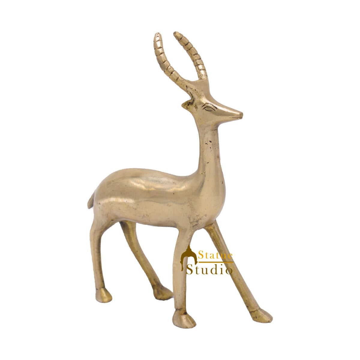 Brass Small Deer Showpiece Home Decorative Items For Home Office Décor Figure 8" - Image 3