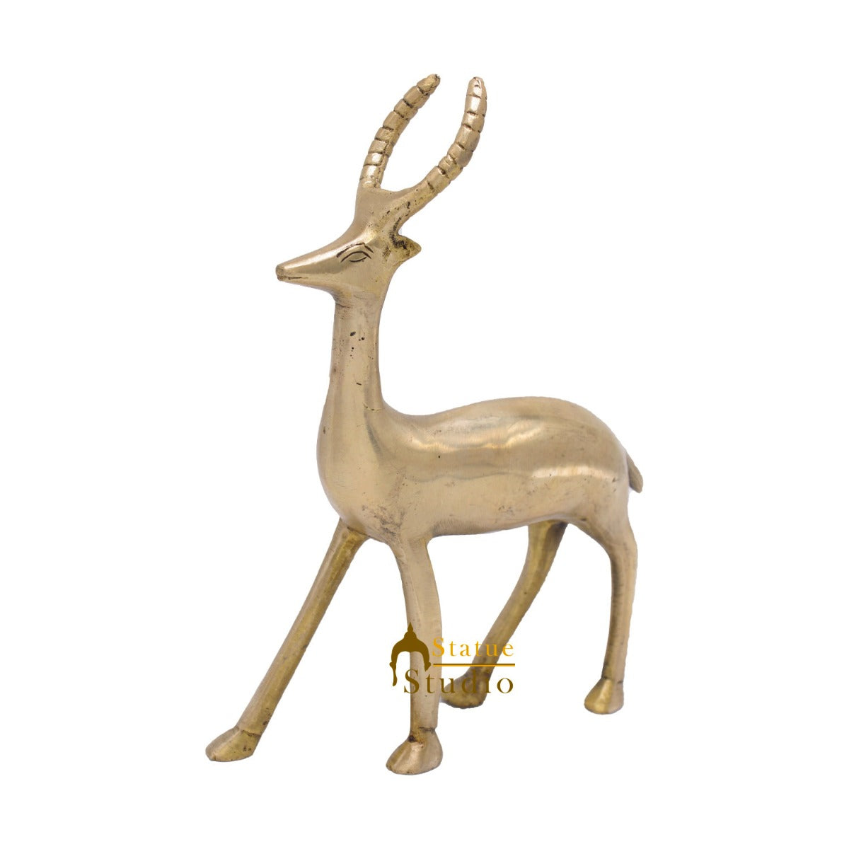 Brass Small Deer Showpiece Home Decorative Items For Home Office Décor Figure 8" - Image 4