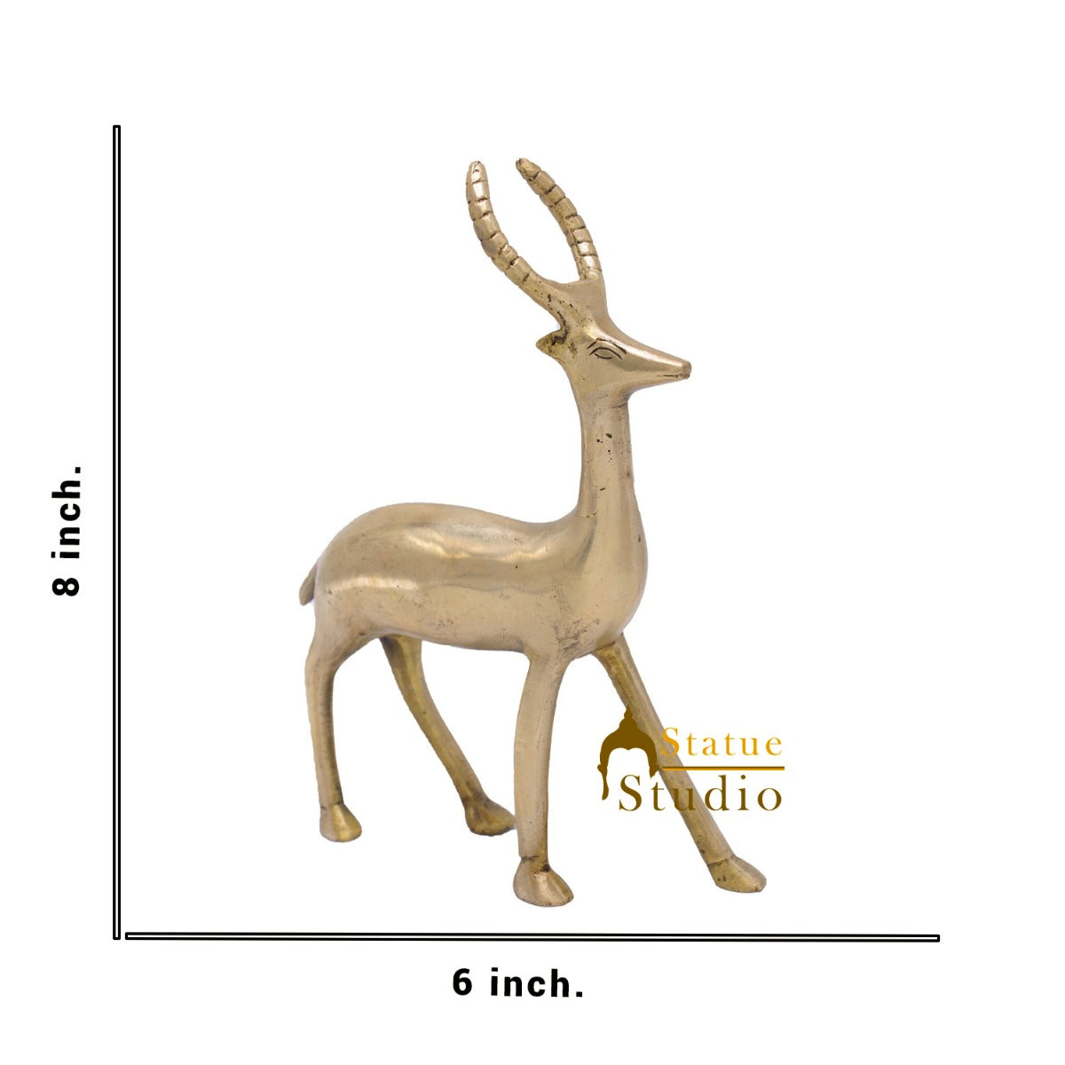 Brass Small Deer Showpiece Home Decorative Items For Home Office Décor Figure 8"