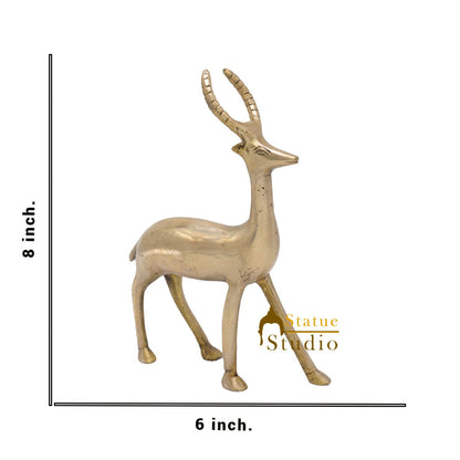 Brass Small Deer Showpiece Home Decorative Items For Home Office Décor Figure 8" by vendor-unknown - Decor (View 6)