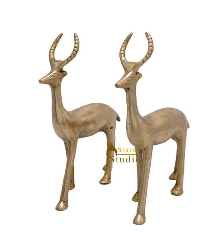 Brass Deer Pair Showpiece Home Decorative Items For Home Office Décor Figure 8" by vendor-unknown - Decor (View 2)