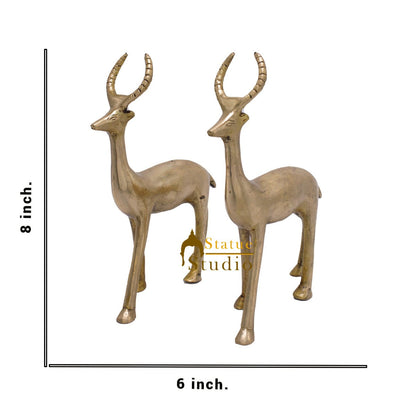 Brass Deer Pair Showpiece Home Decorative Items For Home Office Décor Figure 8" by vendor-unknown - Decor (View 4)