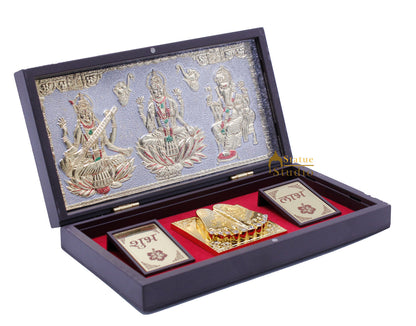 Ganesha Lakshmi Saraswati Charan Paduka Pooja Item For Temple Puja Decorative Gift Showpiece by vendor-unknown - Spiritual (View 3)