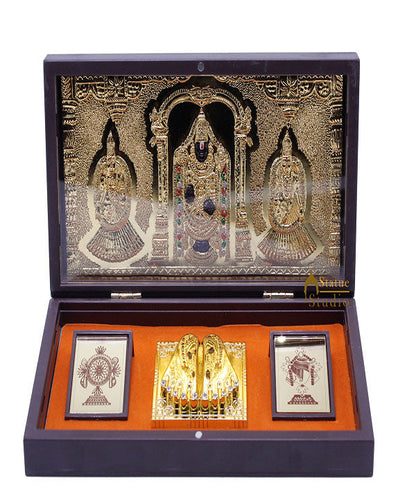 Lord Balaji Venkateshwar Charan Paduka Pooja Item For Temple Puja Decorative Gift Showpiece by vendor-unknown - Spiritual