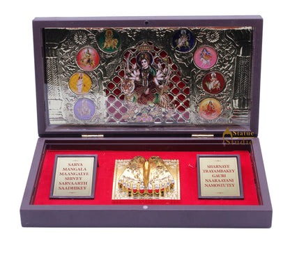 Jai Ambe Mata Rani Sherawali Durga Charan Paduka Pooja Item For Temple Puja Decorative Gift Showpiece by vendor-unknown - Spiritual (View 2)