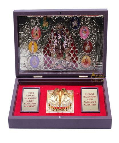 Jai Ambe Mata Rani Sherawali Durga Charan Paduka Pooja Item For Temple Puja Decorative Gift Showpiece by vendor-unknown - Spiritual