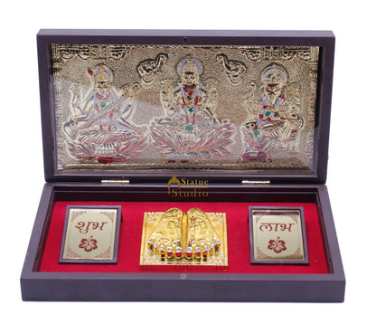Ganesha Lakshmi Saraswati Charan Paduka Pooja Item For Temple Puja Decorative Gift Showpiece by vendor-unknown - Spiritual