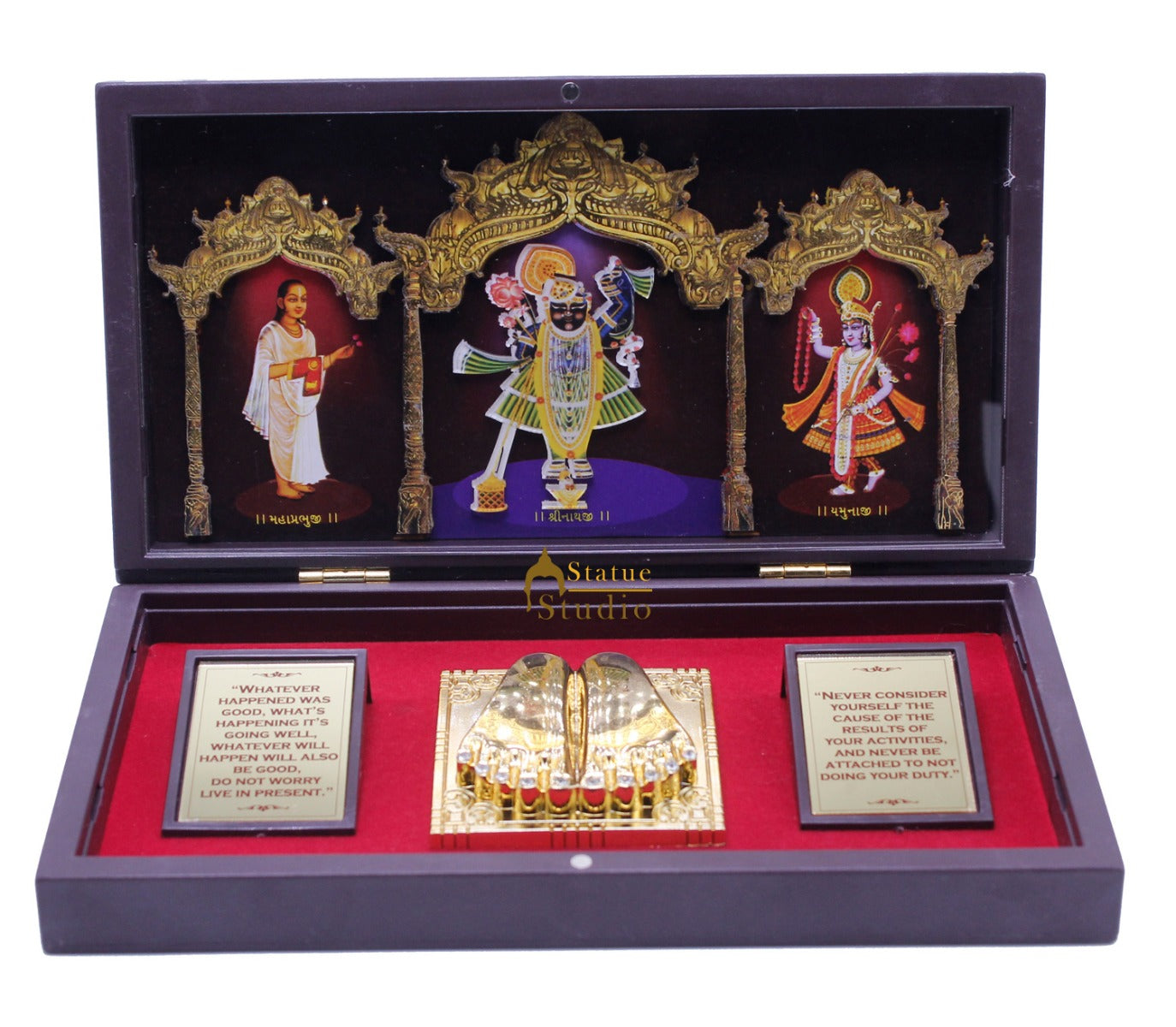 Lord Shrinath Ji Krishna Charan Paduka Pooja Item For Temple Puja Decorative Gift Showpiece - Image 2