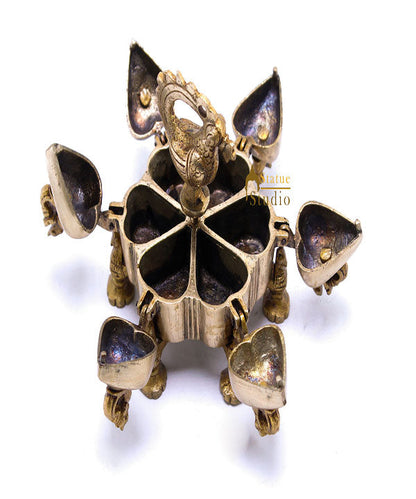 Brass Antique Pooja Sindoor Kumkum Chopra Box For Décor And Gifting 4.5" by vendor-unknown - Decor