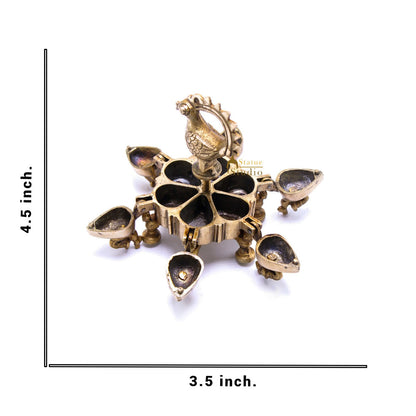 Brass Antique Pooja Sindoor Kumkum Chopra Box For Décor And Gifting 3.5" by vendor-unknown - Decor (View 4)
