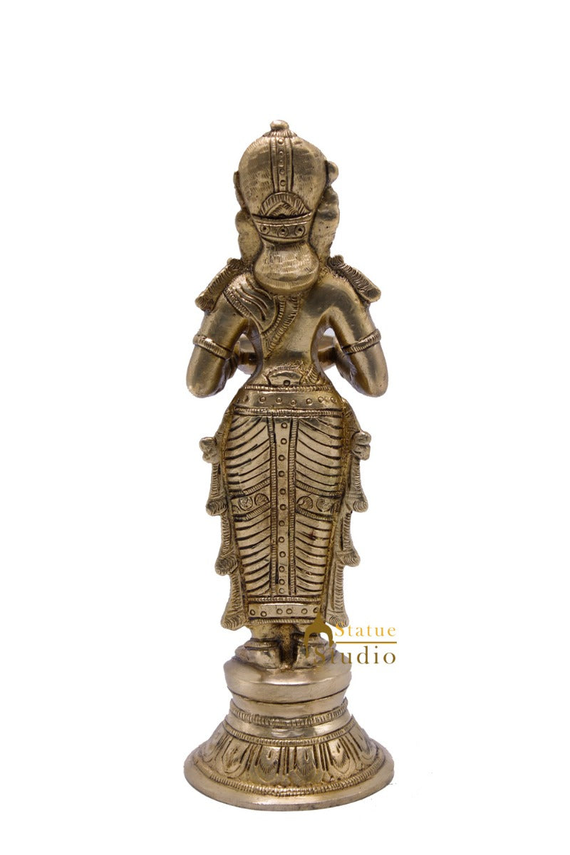 Antique Brass Deeplakshmi Statue For Pooja Room Home Décor And Gifting 9" - Image 4