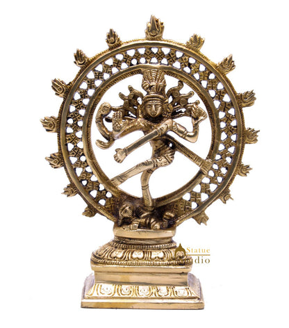 Antique Brass Nataraja Dancing Shiva Statue For Décor And Gifting 8" by vendor-unknown - Hindu Gods