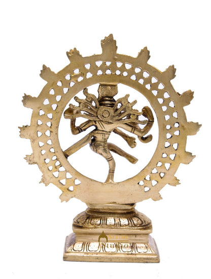 Antique Brass Nataraja Dancing Shiva Statue For Décor And Gifting 8" by vendor-unknown - Hindu Gods (View 4)